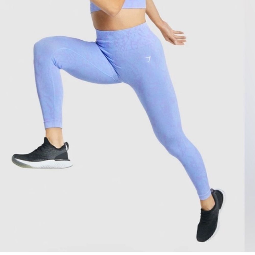 Gymshark Purple Blue High Rise Adapt Animal Seamless Leggings Size XS